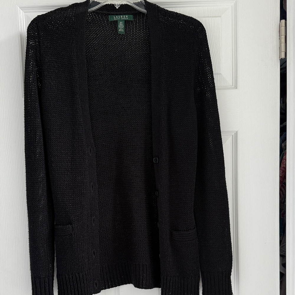 Ralph Lauren Men's Black Cardigan Sweater